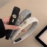1Pc Women's Fashion Camellia Flower Hairband Women'S Elegant Headwear High Cranial Vertex Hair Accessory Suitable for Daily Wear