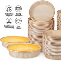 100Pcs Mini Tart Pans for Baking Round Bottom Small Pie Baking Pans Oven Microwave Safe Baking Cups home Kitchen Pastry Supplies
