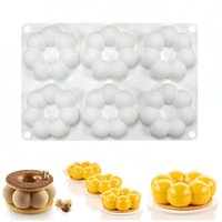 Flower Shaped Silicone Donut Mold 3D Fondant Cake Chocolate Baking Tool Non-Stick Multicavity Mould for Muffins Dessert