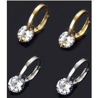 925 Silver Needle Simple Shiny Zircon Earrings Gold Plating Jewelry Crystal Stud Earrings Women