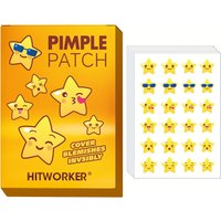 120pcs Yellow Funny Face Star Acne Patches - Cute Emoji Blemish Cover Invisible Spot Stickers, Yellow Box