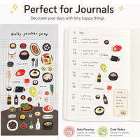 BONITO Korean Cuisine Bibimbap Paper Sticker Scrapbooking Diy Journaling Diary Decor Stationery Sticker School Gift