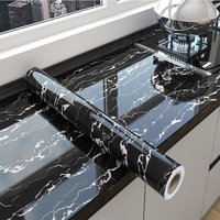 Modern Waterproof Marble Wallpaper Self Adhesive Foil Mould Proof Stickers for Kitchen High Temperature Resistant Wall Decor