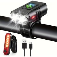 AliExpress KDULIT Front Bike Light USB Rechargeable Power Display Bicycle Led Light Waterproof Bicycle Headlight Flashlight Cycling Accessories