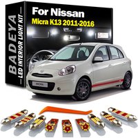 BADEYA 8Pcs LED Interior Trunk Light Kit Canbus For Nissan Micra K13 2011 2012 2013 2014 2015 2016 Car Reading Bulb Signal Lamp