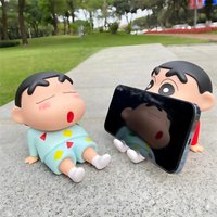 Shin-Chan Phone Holder Anime Crayon Boochan Desktop Ornaments Watching Tv Cartoon Student Phone Support Cute Doll Girls
