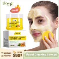 Turmeric Cleansing Pads Facial Exfoliating Makeup Removal Dead Skin Peeling Smooth Skin Shrink Pore Massage Face Washing Sponge