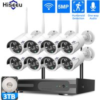 Hiseeu 3/5/8MP WiFi CCTV Camera Security System IR Night Vision Bullet Camera Set 10CH NVR Wireless CCTV Surveillance System