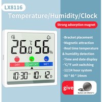 Indoor Temperature Humidity Monitor with Date & Clock Battery Operated Room Thermometer Hygrometer for Home Bedroom