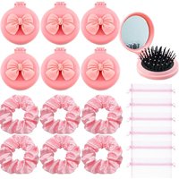 3-12 Sets Pink Bachelorette Party Favor Set Comb Mirror Hair Ties Mesh Bag Bridesmaid Wedding Gift Favors for Guests