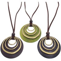 ultilayer Wooden Pendant Leather Cord Chain MNecklaces for Women Men Vintage Jewelry Boho Long Sweater Necklace Jewelry Gifts