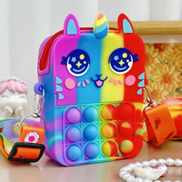1pc Cute Unicorn Coin Purse Bubble Crossbody Bag, Gift For Girls Boys Student Accessories Messenger Bag Coin Purse Pop Bag