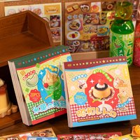 20Pcs Japanese Food & Dessert Copperplate Stickers, Retro Snack Photo Decals