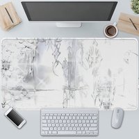Minimalist Sketch Gaming Mouse Pad, Large Non-Slip Desk Mat with Abstract Line Art Print for Gamers & Cozy Home Office