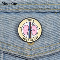New Medical Enamel Pin Cartoon Cute Kidney Pin Funny Urine Good Hands Brooch Urology Badge Badge Doctor Nurse Gift Accessories