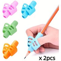 2pcs random color Writing Pencil Pan Holder Learning Practise Silicone Pen Aid Grip Posture Correction Device