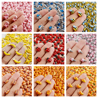5pcs Enamel Charm Ladybug Bee Croissant Ice Cream Charms For Jewelry Making Supplies Food/Animal Pendant 3D Banana DIY Materials
