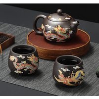 Color-changing Tea Pot With Dragons Phoenixs Pattern Washable Gongfu Tea Teapots Kettle Gift Teapot Tea Set Ceramics And Pottery