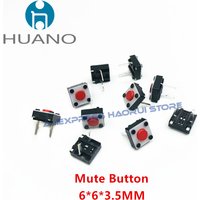 10~100Pcs HUANO Mute Button 6*6*3.5mm Silent Switch Wireless Mouse Wired Mouse Button Micro Switch 6X6X3.5 Silent Switch