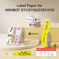 6 Rolls Niimbot Thermal Label Paper Scratch-Resistant White/Transparent /Color Self-adhesive Paper Tape for D110/D11/D101/H1S