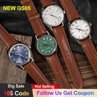 Chameri New GS05 Quartz Watch VH31 Sweep Second Movement 40mm Vintage Watches 50m Waterproof Sapphire Crystal Men's Wristwatch