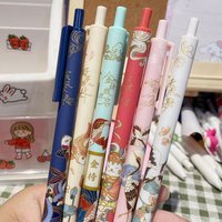 Cute Cartoon Design Ballpoint Pen 0.5mm Bear Peach Astronaut Writing Gel Pens Press Type Rollerball Pen Learning Office Supplies