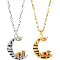 New Cute Winnie the Pooh Pendant Necklace Alloy Jewelry with Star and Moon Pendant, European and American Style