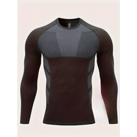 Men's autumn and winter thick fitness long sleeved T-shirt with high elasticity cycling and compression training clothing