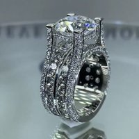 925 Silver Plated High Carbon Diamond Engagement Ring For Women Wedding Anniversary Gift Zirconia Ring Fashion Jewelry