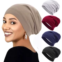 Female soft satin lining Muslim headscarf hat sleeping hat head hair loss cap Arabic indian hat
