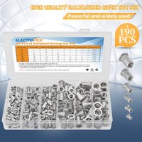190 M3 M4 M5 M6 M8 M10 Aluminium-Nietmuttern, Flachkopf-Gewindeeinsatzmutter, Nietkappen-Set, Gewindeeinsatz, Nietmutter