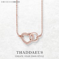 Heart Together Forever Rose Gold Necklace New Feminine Fine Jewelry Europe 925 Sterling Silver Romantic Gift For Women