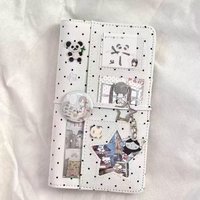 Korean-style Ins Polka Dot Denim A6 Loose-leaf Planner Notebook High-appearance Portable DIY Memo Diary Notebook Cute Gift 2026