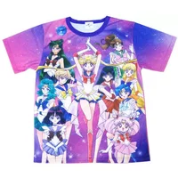 Bandai Pretty Guardian Sailor Moon All Senshi Galaxy All-Over Print T-Shirt"Kids/Adults Are Suitable for Daily and Training Wear