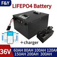 LifePo4 Lithium Battery 36V for Golf Cart Electric Vehicle with Charger 60AH 80AH 100AH 120AH 150Ah 200AH 300ah High Capacity