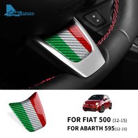 Real Hard Carbon Fiber Sticker For Fiat 500 Abarth 595 2012 2013 2014 2015 Car Bottom Tricolor Interior Trim Accessories