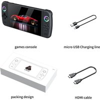 Black M27 7.0 Inch Big Screen Portable Pocket Retro Handheld Video Game Console 64G/128G 1024*600 Display Support LINUX Emelec