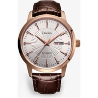 Deesio Men's Automatic Watch Business Dress Luxury Analog Water Resistant 30M Dial Stainless Steel Case Leather Strap Mens Gift