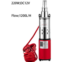 220W 12V 24V Solar DC Water Pump With 9M Cable Brushless Permanent Magnet Water Pump Max Flow 1200L/H Max Head 30M