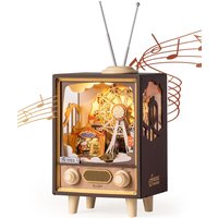 Robotime Rolife Sunset Carnival 3D Wooden Puzzle Music Box Ferris Wheel Design Home Decor Therapeutic Craft for Couples