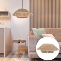 New Paper Weaving Ceiling Light Shade E27 Socket Barrel Simulated Rattan Lamp Shade Simplicity Hollow Vintage Lampshade Indoor