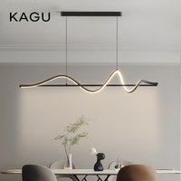 Nowoczesna lampa wisząca LED Biała/czarna długa linia Lampa wisząca do restauracji Studium Kuchnia Biuro Kawa Dekoracja domu Luksus