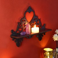 1PC, creative vine-patterned heart-shaped wall storage rack, DIY hand-assembled wooden handicraft storage rack