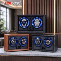 FRUCASE remontoir de montre en bois pour montres automatiques 2 boîtes Rolex affichage de bijoux collecteur de stockage avec lumière