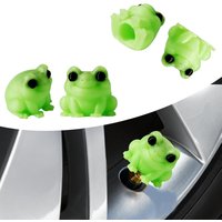 4pcs Cute Luminous Frog Tire Valve Stem Cap, Air Caps for Cars Bikes Motorcycles Trucks, Decorative Car Wheel Accessories