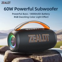 Głośnik Bluetooth zealot-P12 60W Przenośny głośnik z 10-godzinnym czasem odtwarzania, przenośny uchwyt, na kemping, imprezę, TWS, AUX