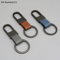 【Tg1】Alloy Leather Keychain Multifunctional Durable Leather Waist Hanging Key Chain Carabiner Holder Anti-Lost