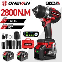 ONEVAN 2800N.M 2800W Brushless Electric Impact Wrench 1/2 Inch Cordless Wrench Screwdriver Power Tool For Makita 18V Battery Pin
