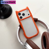 Cute Cat Ear Transparent Case For iPhone 17Air 12 13mini 14 15 16e ProMax 11 Shockproof Acrylic Back Cover Silicone Kawaii Funda