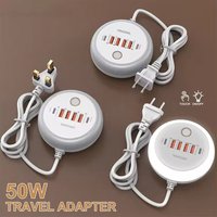 Multi Ports USB Charger 50W PD Type C Fast Charging Wall Charger For iPhone Xiaomi Huawei EU US UK Travel Phone Adapter EU Plug